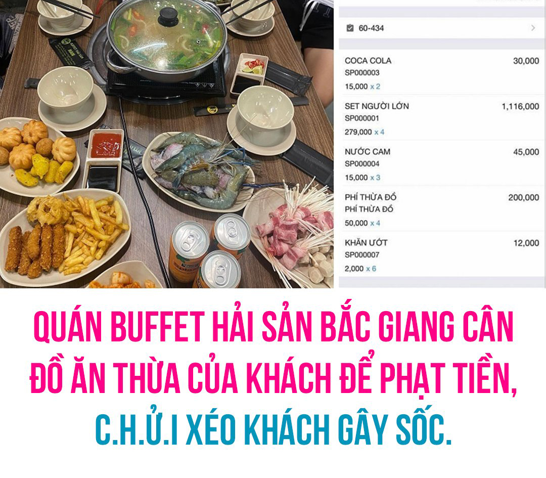 Cộng đồng mạng đang xôn xao với những bức ảnh chụp màn hình những tranh cãi giữa một nhà hàng buffet với thực khách.